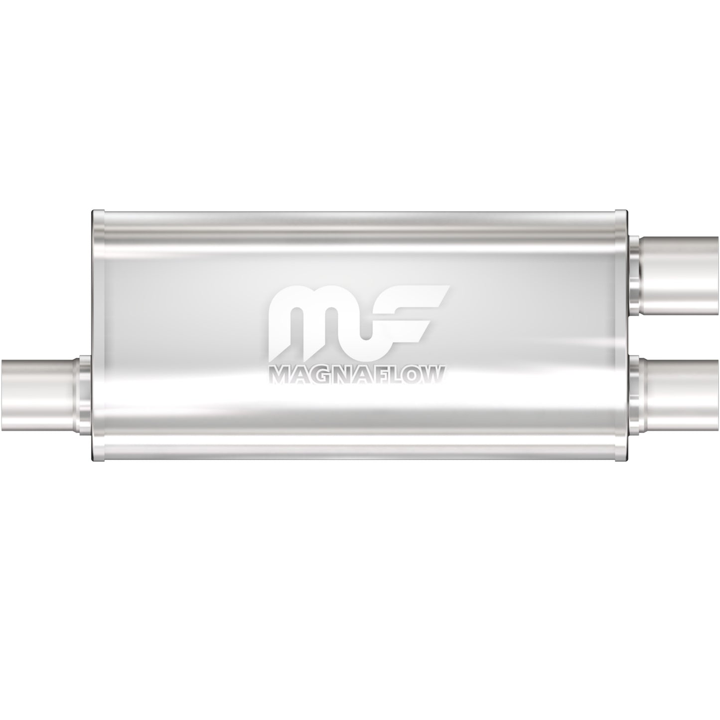 MagnaFlow 12267 - Straight-Through Performance Muffler; 3/2.5in. Offset/Dual; 5x18x8 Body