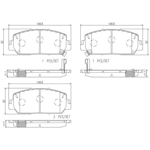 Brembo Front Ceramic Brake Pads Fits 2013-2018 Acura RDX 4 Pc Brake Set P28084N