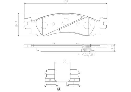 Brembo Front Ceramic Brake Pads Fits 2006-2010 Ford Explorer 4 Pc Brakes P24136N