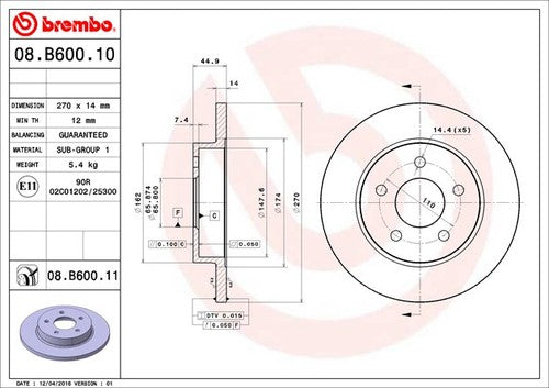 Brembo 08B60011C02 BRAKE ROTORS