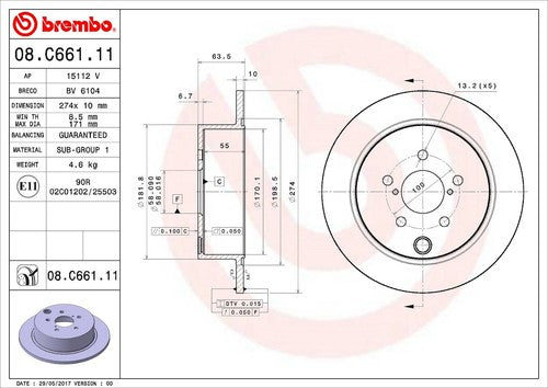 Brembo 08C66111C02 BRAKE ROTORS