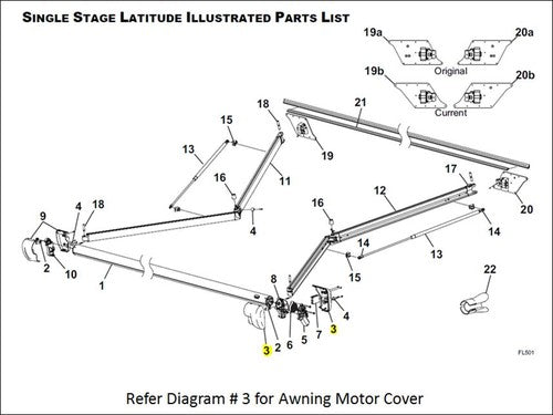 Carefree RV R001783-005 Awning Drive Head Cover For Latitude Awnings Front/ Back