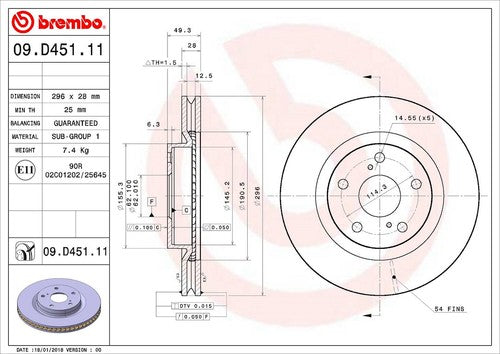 Brembo 09D45111C02 BRAKE ROTORS