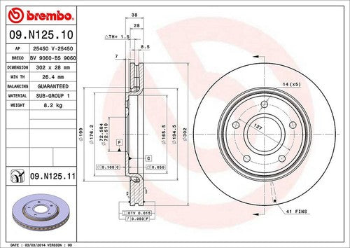 Brembo 09N12511C02 BRAKE ROTORS