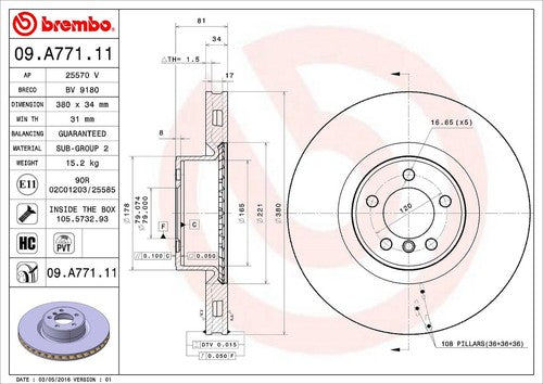 Brembo 09A77111C02 BRAKE ROTORS