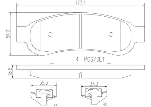 Brembo Rear Ceramic Brake Pads Fits 2008-2013 Ford F-250 Super Duty 4 Pc P24117N