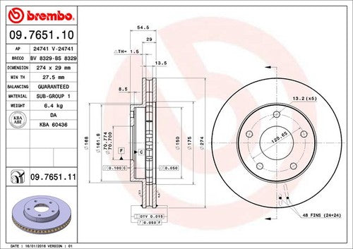 Brembo 09765111C02 BRAKE ROTORS