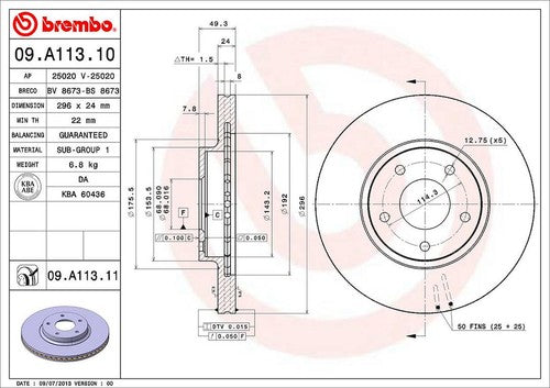Brembo 09A11311C02 BRAKE ROTORS