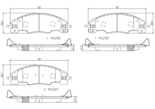 Brembo Front Ceramic Brake Pads Fits 2008-2011 Ford Focus 4 Piece Brakes P24163N