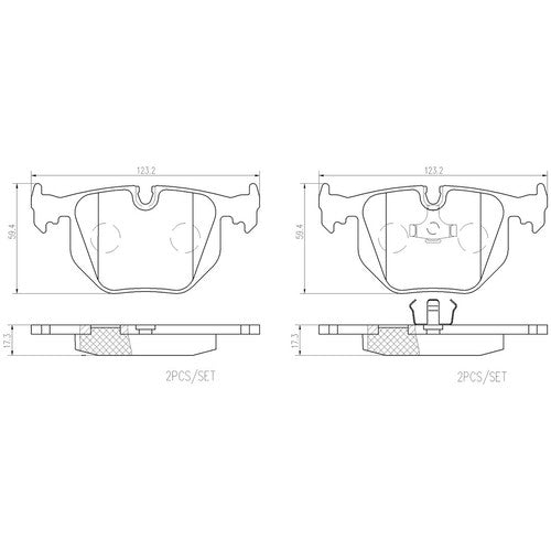 Brembo Rear Ceramic Brake Pads For BMW 850Ci 1993-1997 Brake Pad Set P06016N