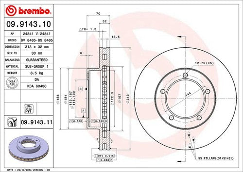 Brembo 09914311C02 BRAKE ROTORS