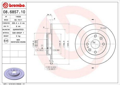 Brembo 08685710C02 BRAKE ROTORS