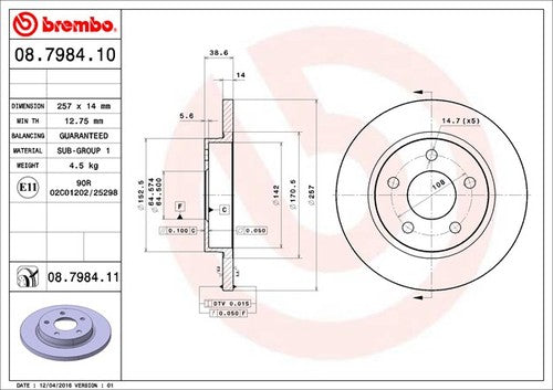 Brembo 08798411C02 BRAKE ROTORS