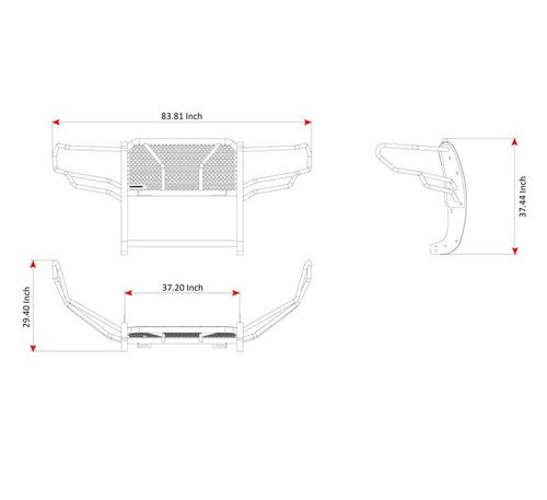 Black Horse Offroad RU-TOTU07-B Rugged Series GRILL GUARD