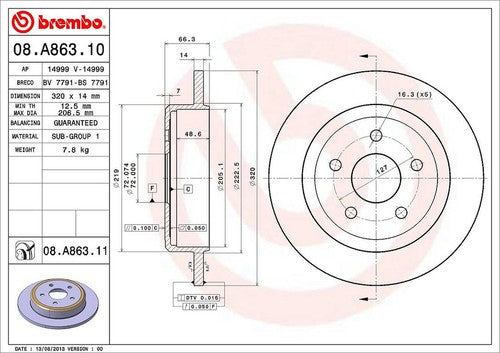 Brembo 08A86311C02 BRAKE ROTORS