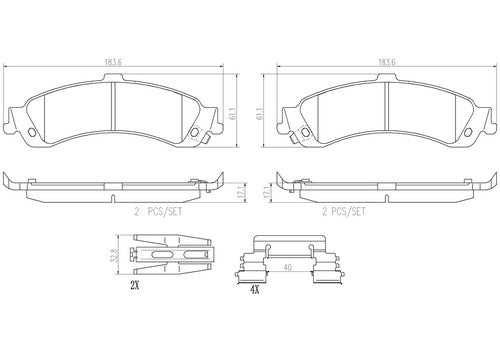 Brembo Rear Ceramic Brake Pads Fits 2000-2004 Chevy Tahoe 4 Pc Brakes P59065N