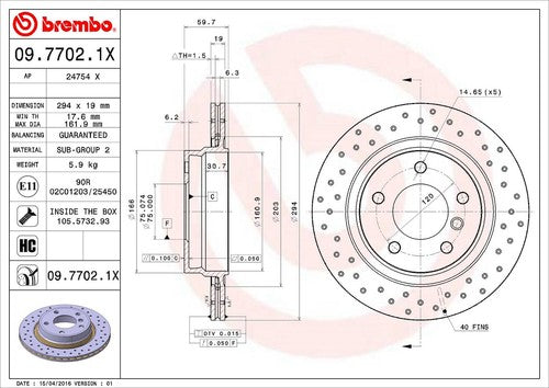 Brembo 0977021XC02 Xtra BRAKE ROTORS