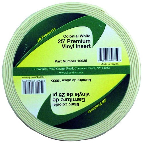 JR Products 10035 Trim Molding Insert 1in Width X 25Ft Length Colonial White