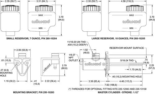 Wilwood Brakes 260-10372 BRAKE MASTER CYLINDER