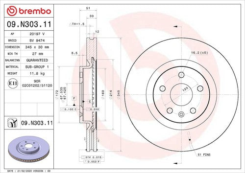 Brembo 09N30311C02 Prime DISC BRAKE KIT