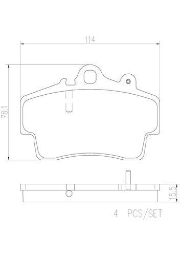 Brembo Front Ceramic Brake Pads Fits 1997-2008 Porsche Boxster 4 Pc P65007N