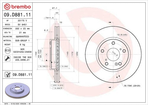 Brembo 09D88111C02 Prime DISC BRAKE KIT