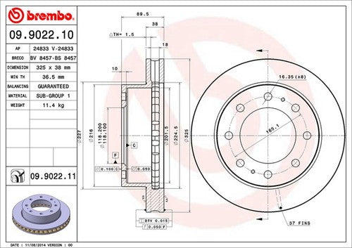 Brembo 09902211C02 BRAKE ROTORS