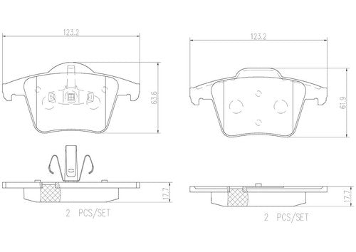 Brembo Rear Ceramic Brake Pads Fits 2003-2014 Volvo XC90 Brakes 4 Piece P86019N