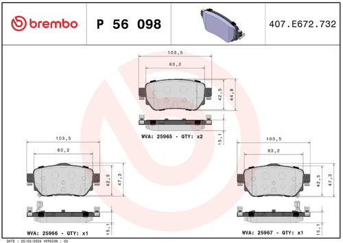 Brembo P56098 PRIME LINE BRAKE PADS