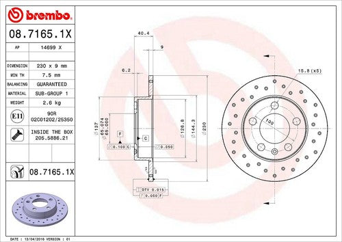 Brembo 0871651XC02 Xtra BRAKE ROTORS