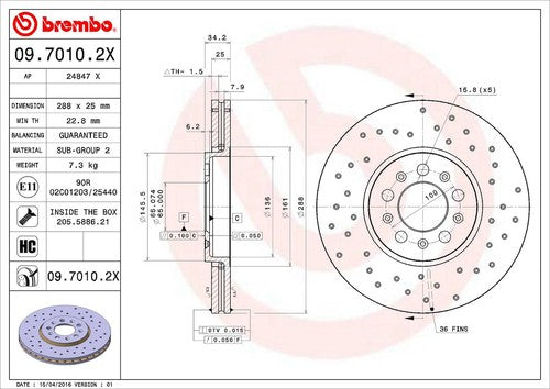Brembo 0970102XC02 Xtra BRAKE ROTORS