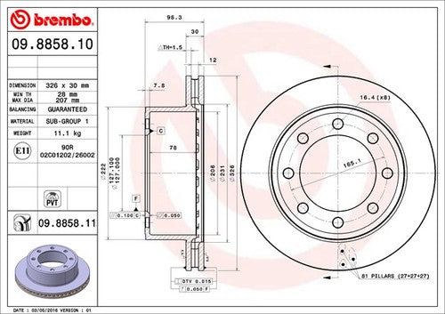 Brembo 09885811C02 BRAKE ROTORS