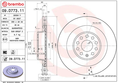 Brembo 09D77311C02 Prime DISC BRAKE KIT