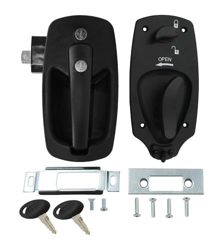 AP Products 013-536 Entry Door Handle Black With 2 Keys And Mounting Hardware