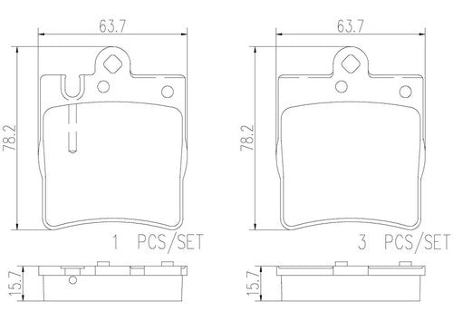 Brembo Rear Ceramic Brake Pads Fits 2005-2011 Mercedes-Benz SLK350 P50033N