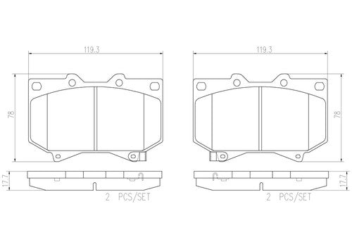 Brembo Front Ceramic Brake Pads Fits 2000-2003 Toyota Tundra 4 Pc Brakes P83118N