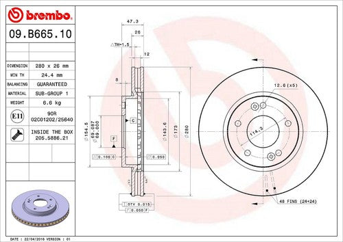 Brembo 09B66510C02 BRAKE ROTORS