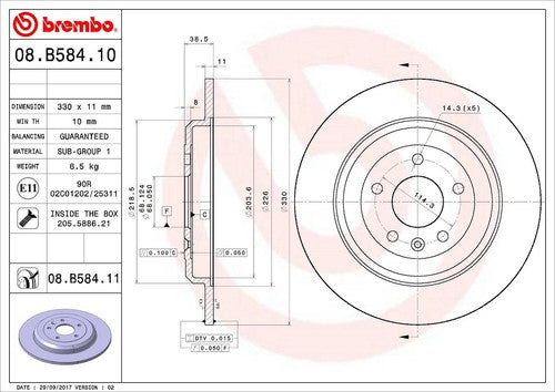 Brembo 08B58411C02 BRAKE ROTORS