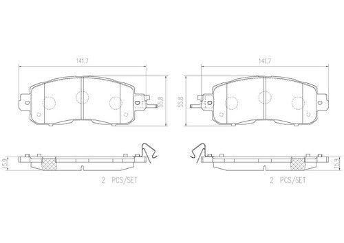 Brembo Front Ceramic Brake Pads Fits 2013-2025 Nissan Altima 4 Pc Brakes P56104N