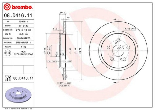 Brembo 08D41611C02 BRAKE ROTORS