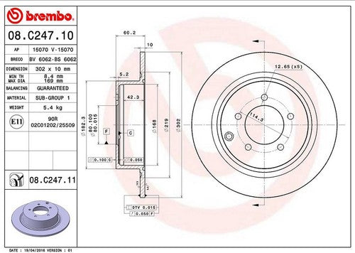 Brembo 08C24711C02 BRAKE ROTORS