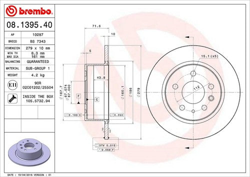Brembo 08139540C02 BRAKE ROTORS