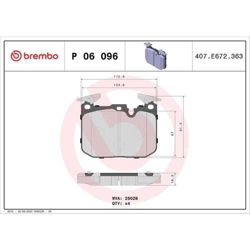 Brembo Front Brake Pads Fits 2012-2015 BMW 335i Painted Calipers Brakes P06095