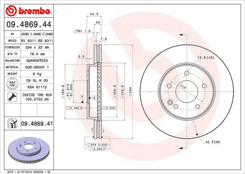 Brembo 09486941C02 BRAKE ROTORS