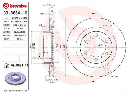 Brembo 09B63411C02 BRAKE ROTORS