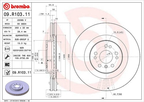 Brembo 09R10311C02 BRAKE ROTORS