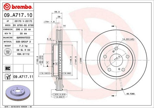 Brembo 09A71711C02 BRAKE ROTORS