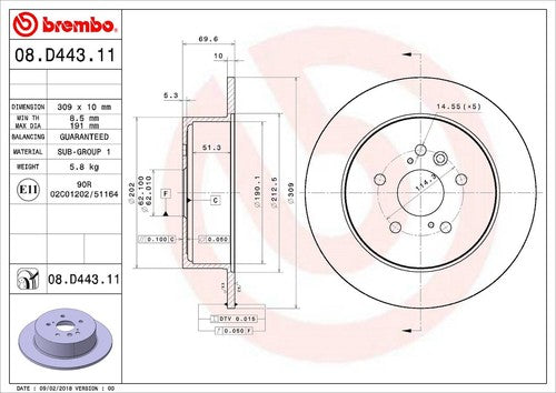 Brembo 08D44311C02 BRAKE ROTORS