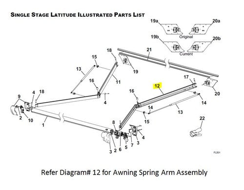 Carefree RV R001787-005 AWNING-REPAIR PARTS RV