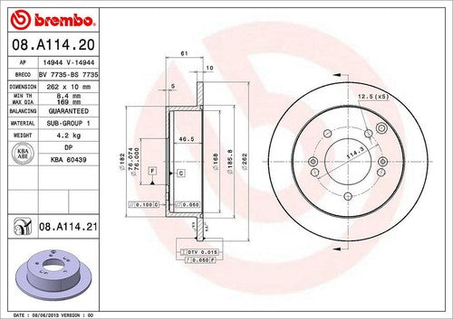 Brembo 08A11421C02 BRAKE ROTORS